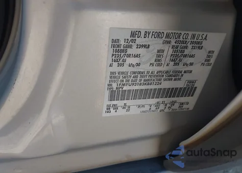 2003 Ford Escape Xlt z USA, uszkodzony, nr VIN 1FMYU93183KB81224